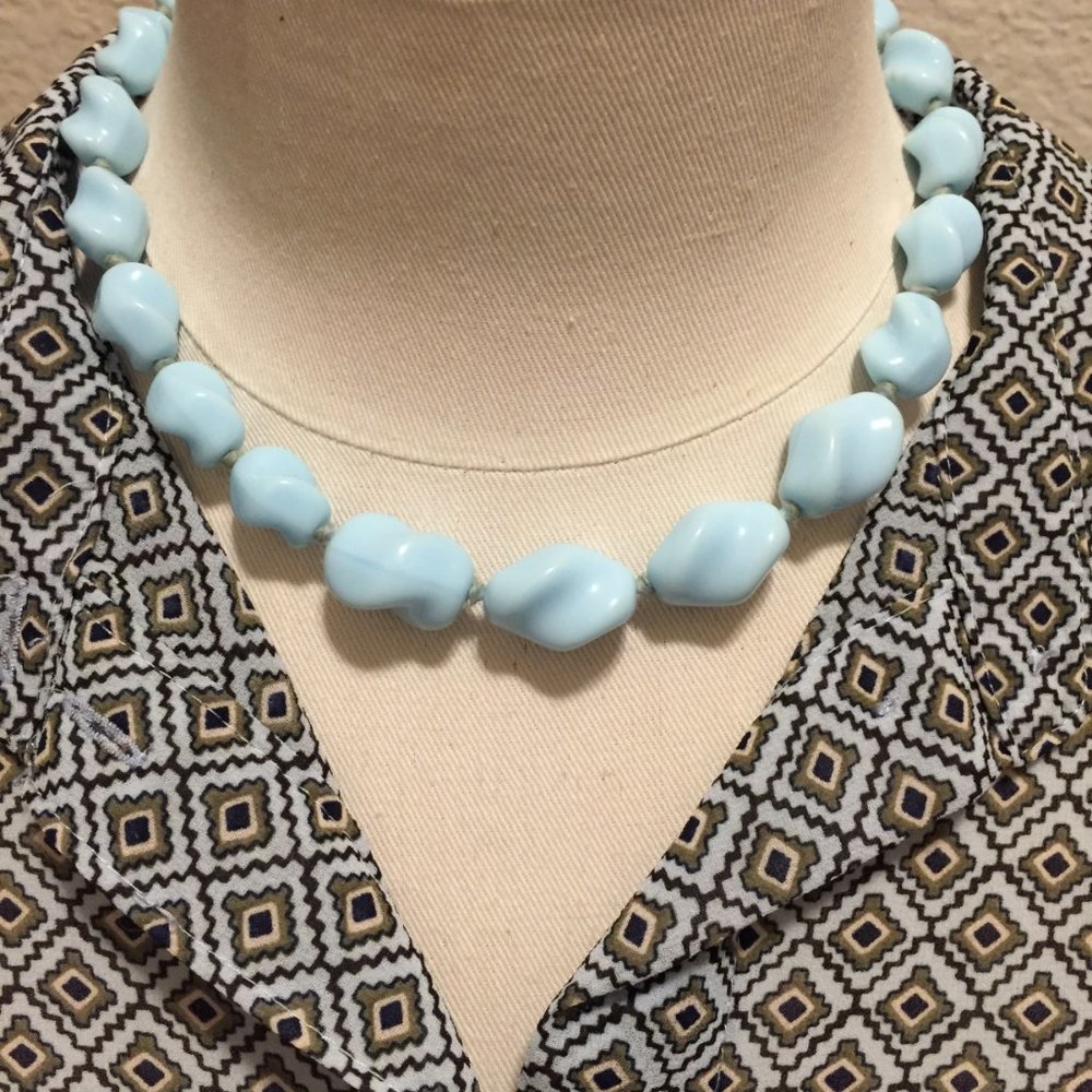 Vintage baby blue necklace or choker